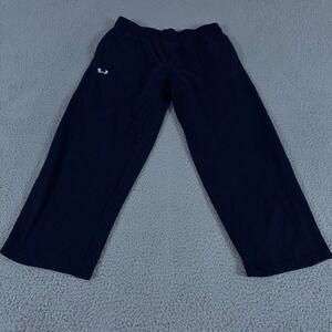 Under Armour Sweatpants Mens Large Navy Straight Hustle Fleece Loose Baggy Gym